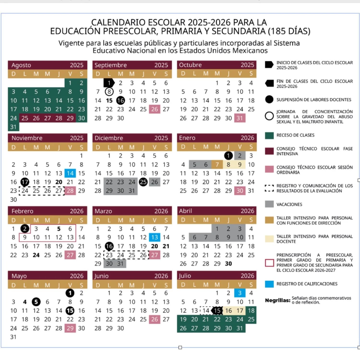 Calendario Escolar 2025-2026