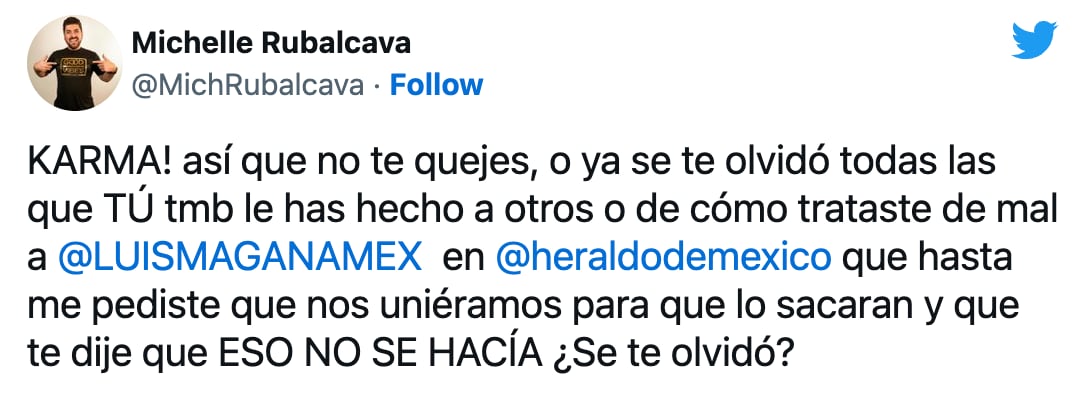 Michelle Rubalcava reacciona a comunicado de Álex Kaffie
