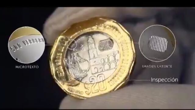 Moneda de 20 pesos con doce lados