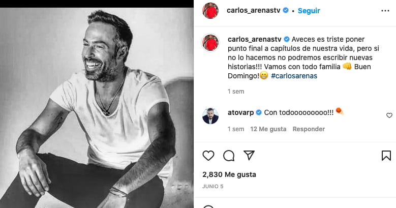 Carlos Arenas sobre su salida en Sale el Sol.
