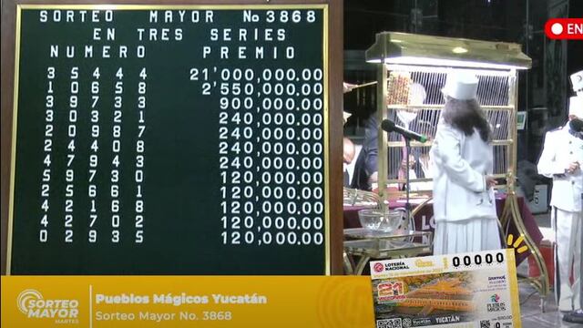 Resultados Sorteo Mayor 3868 de Lotería Nacional en vivo: estos son los ganadores