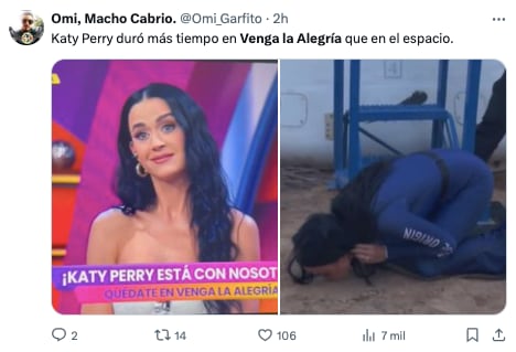 Recuerdan visita de Katy Perry a Venga La Alegría tras viaje al espacio