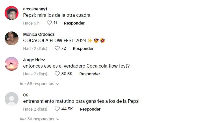 Comentarios en Tiktok de vídeo trabajadores de Coca Cola
