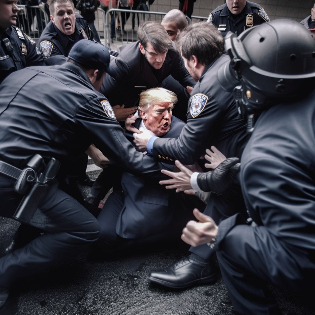 Arresto de Donald Trump, según la Inteligencia Artificial