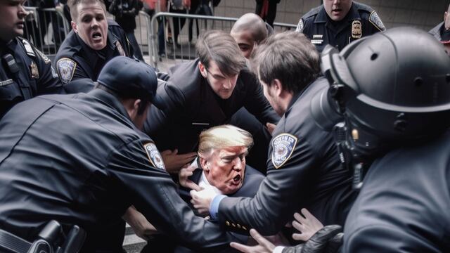 Arresto de Donald Trump, según la Inteligencia Artificial