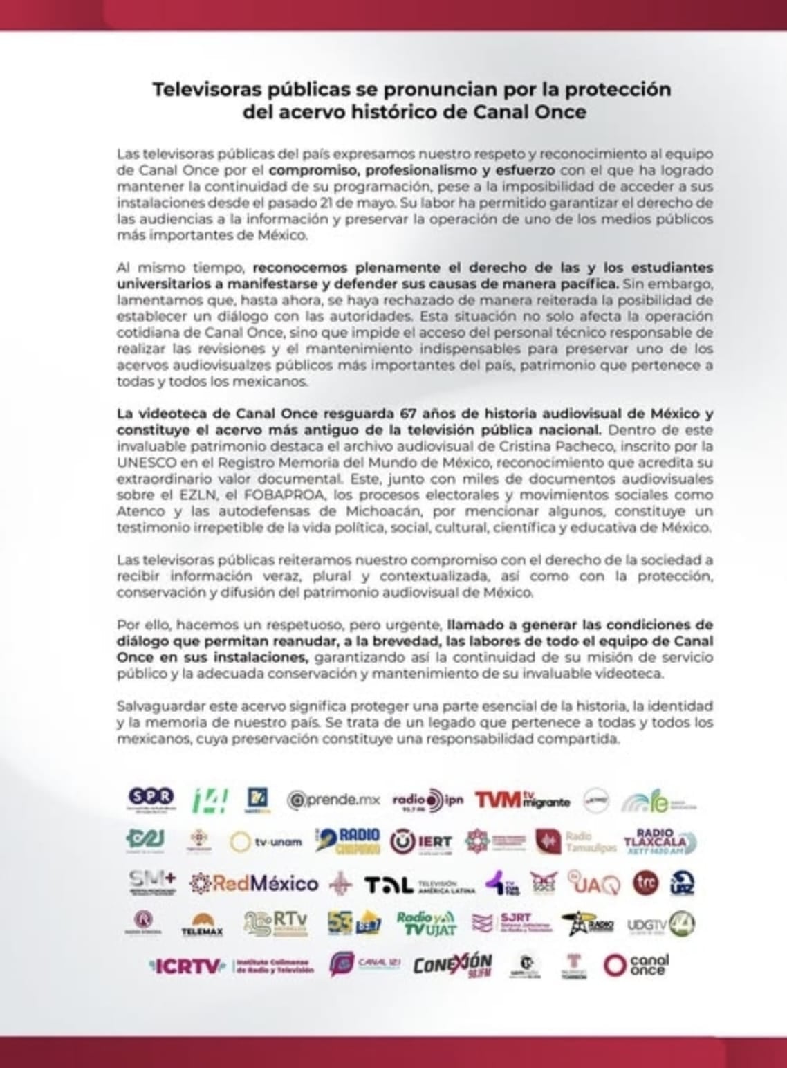 Estudiantes del IPN mantienen bloqueo en Canal Once; instalaciones no serán entregadas hasta que Arturo Sandoval renuncie