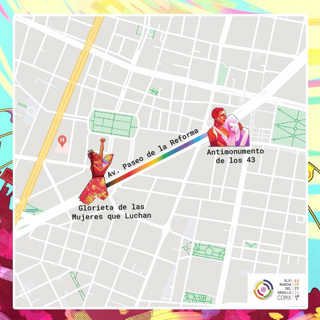 Tramo del silencio en la Marcha Pride 2024 en CDMX.
