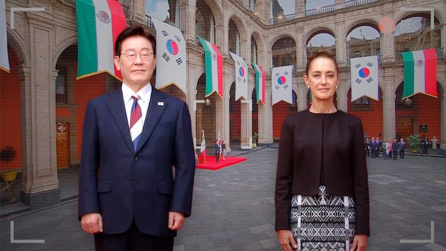 Sheinbaum recibe a Lee Jae-myung, presidente de Corea del Sur, en Palacio Nacional