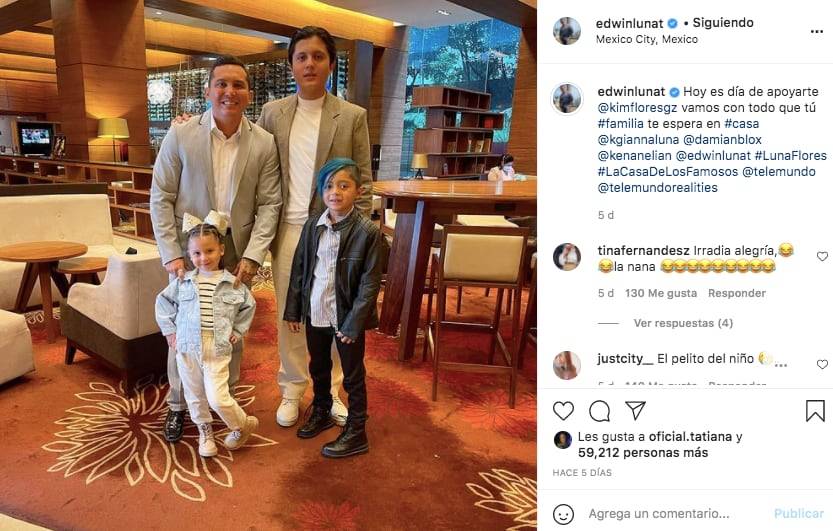 Edwin Luna y sus hijos
