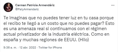 Tuit de Patricia Armendáriz