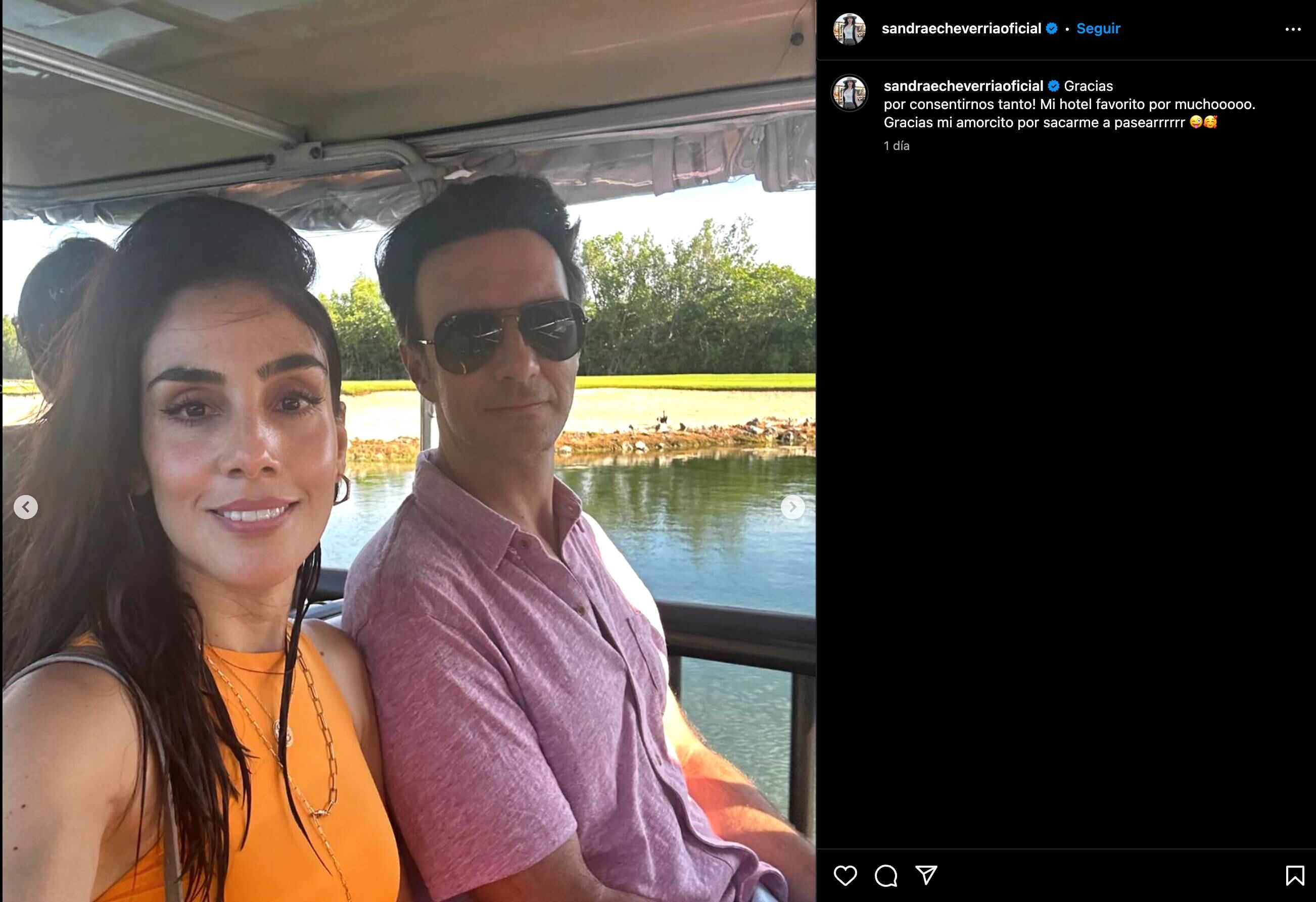 Sandra Echeverría y Leonardo de Lozanne disfrutan de un viaje en pareja en Playa del Carmen