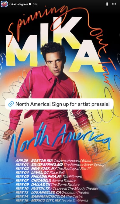 Mika anuncia su participación en Tecate Emblema 2026