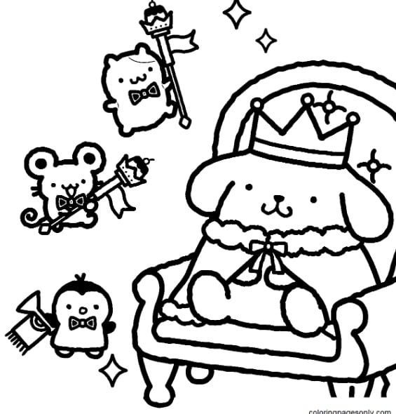 16 dibujos de Pompompurin personaje de sanrio y amigo de Hello Kitty