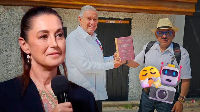 Claudia Sheinbaum regaña a Lord Molécula por su imagen con IA junto a AMLO