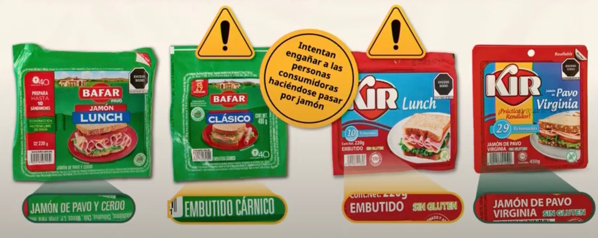 Profeco denuncia falsos jamones