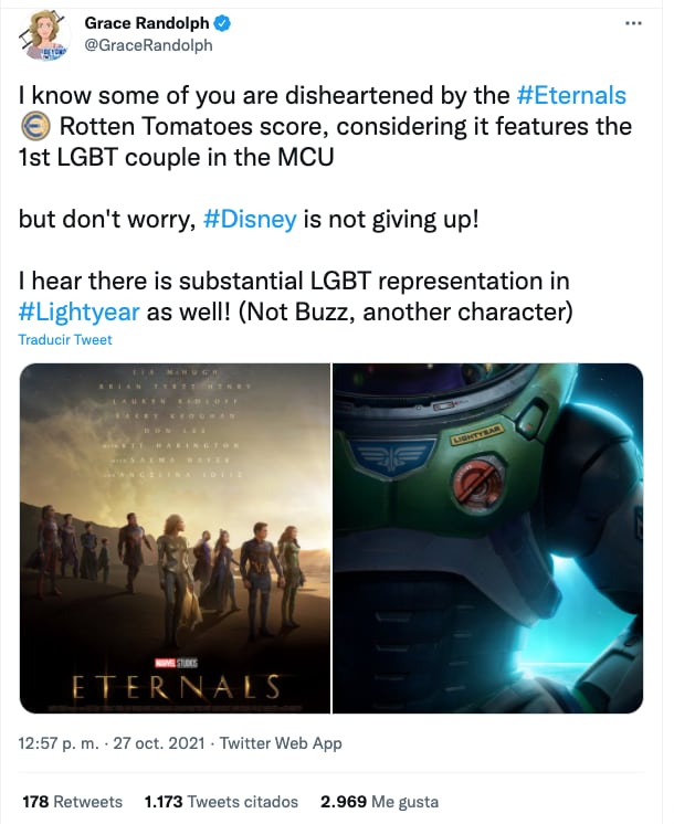 Disney incluiría personaje LGBT en película de Buzz Lightyear