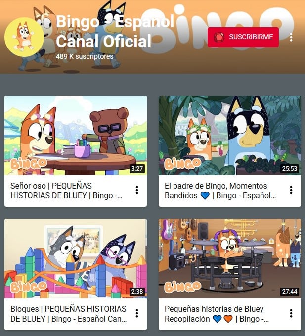 Bluey en YouTube Kids
