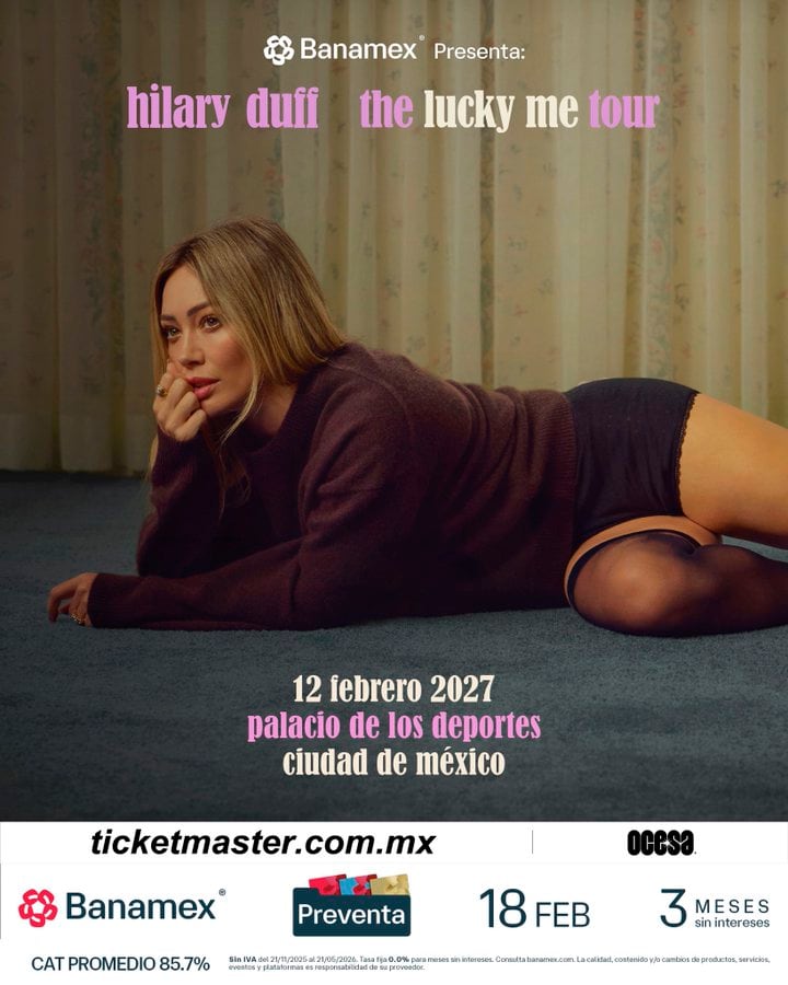 Hilary Duff viene a México en 2027: lo que se sabe sobre fecha y boletos