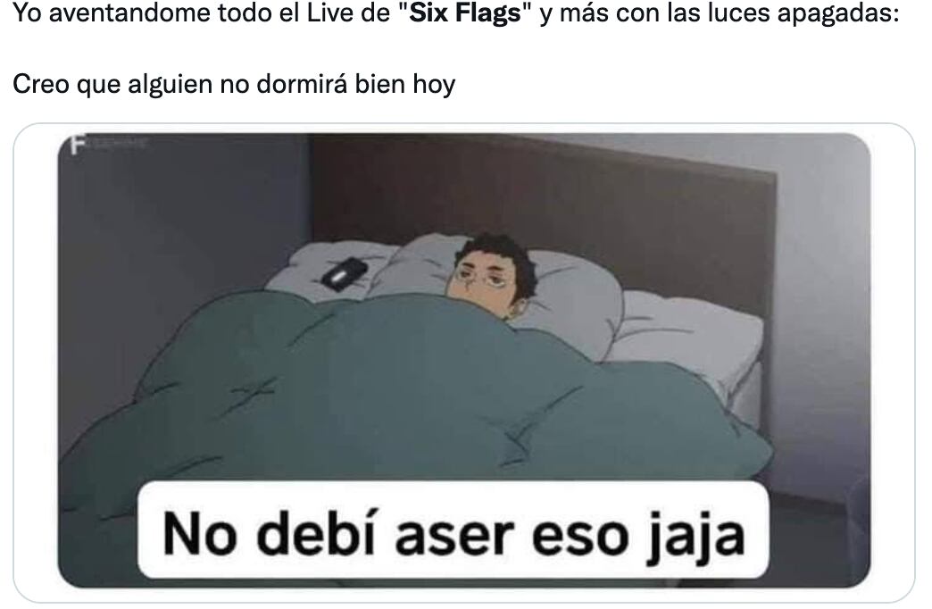 Memes sobre la transmisión de Six Flags México