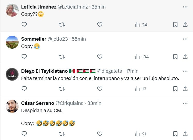 Becario del AIFA publica mensaje con error en la cuenta oficial