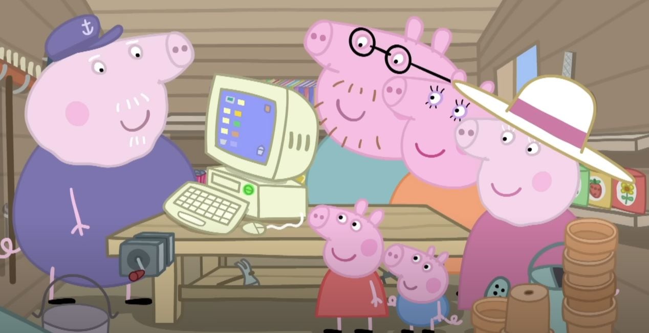 Abuelo Cerdito y Abuela Cerdita con Peppa Pig