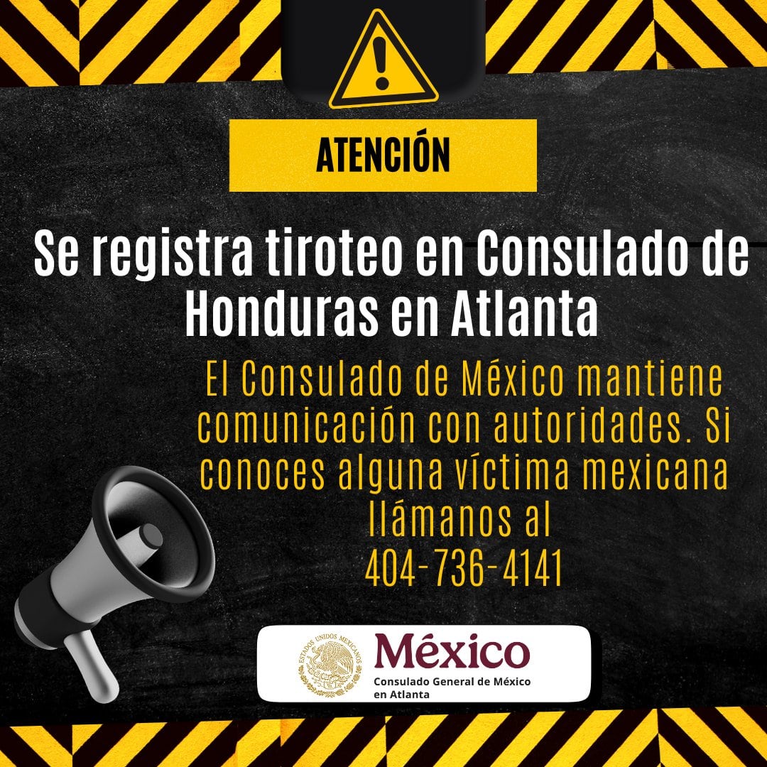 Estados Unidos: Tiroteo en Consulado de Honduras en Atlanta deja un muerto y sería mexicano
