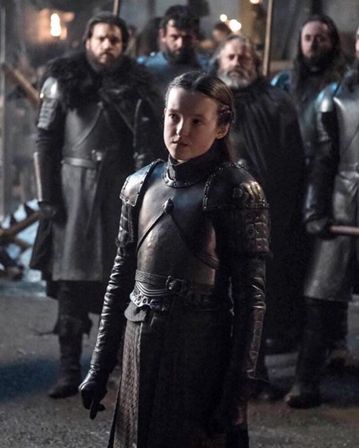 Bella Ramsey interpretando a Lyanna Mormont en Game of Thrones