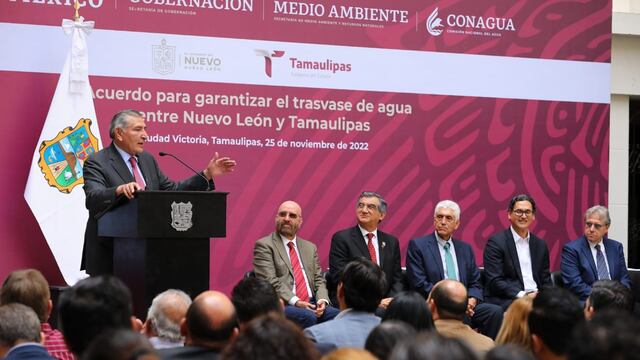 Adán Augusto en anuncio de acuerdo entre Nuevo León y Tamaulipas