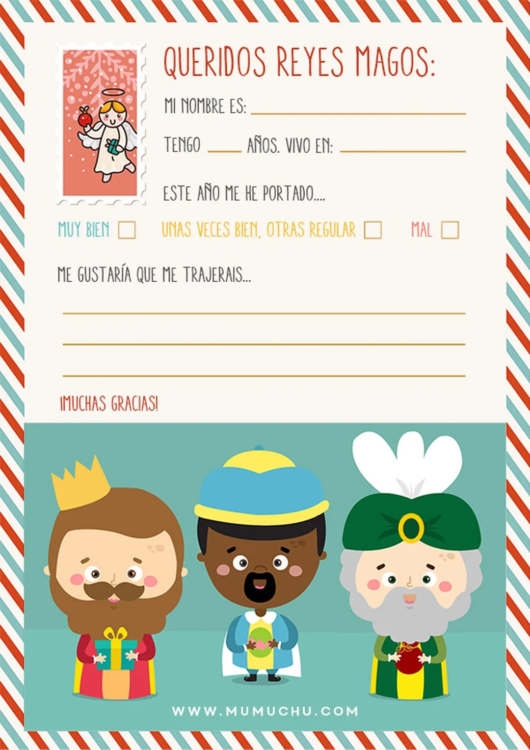 Plantilla para los Reyes Magos de Mumuchu