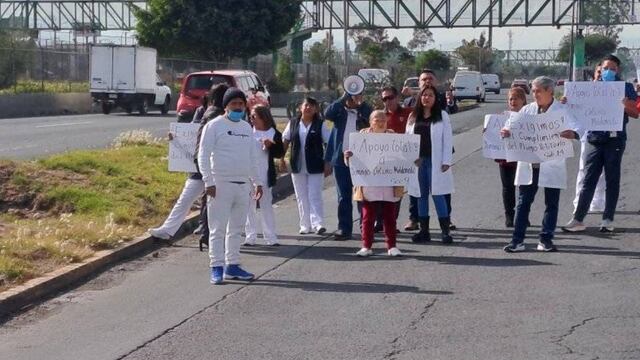 Trabajadores de salud del Estado de México se manifiestan en Ecatepec