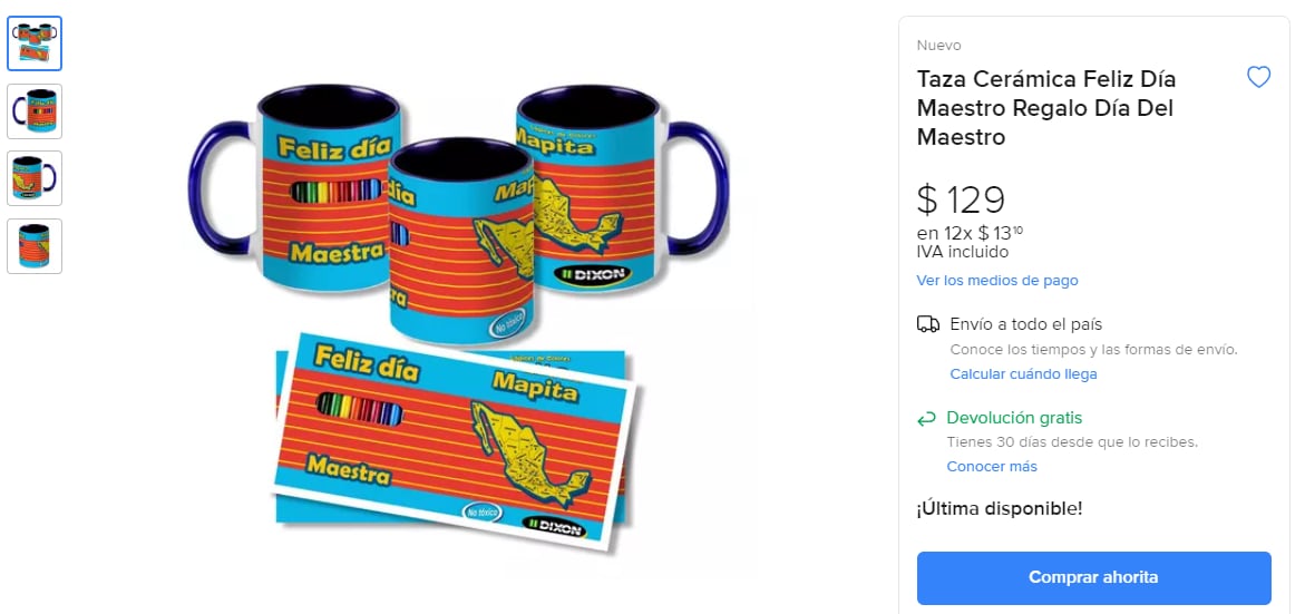 Taza personalizada, idea de regalo barato para el Día del Maestro