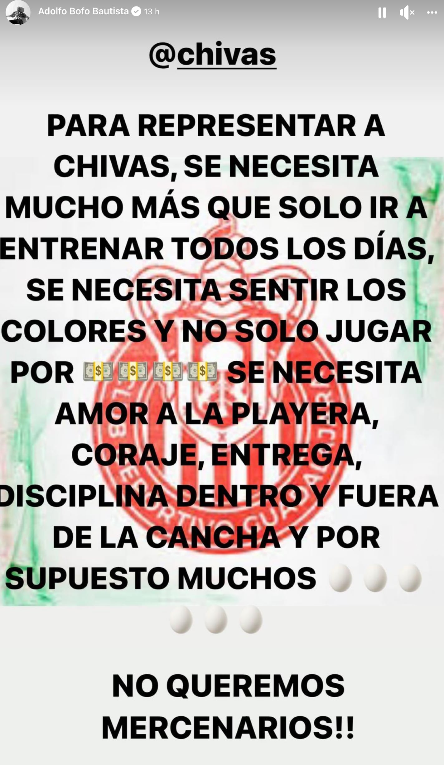 Imagen compartida por el Bofo Bautista