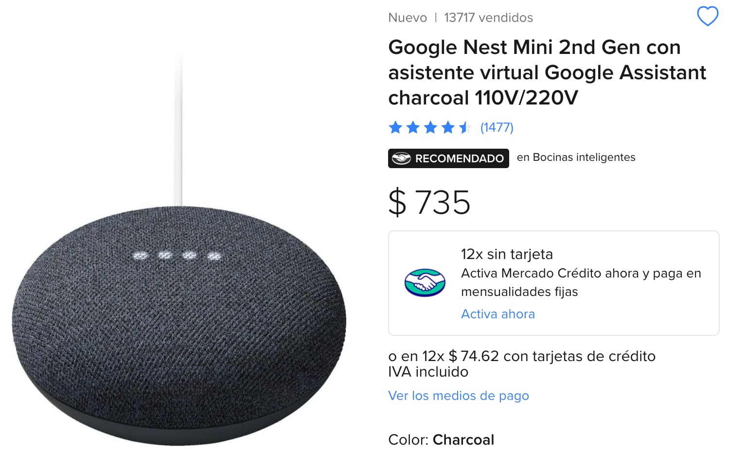 Google Nest Mini 2 precio