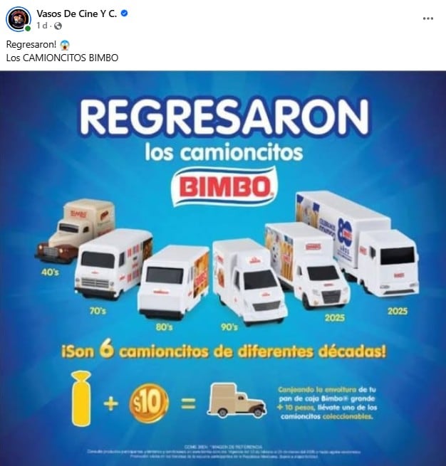 Regresan los camioncitos de Bimbo: estos son los 6 modelos coleccionables