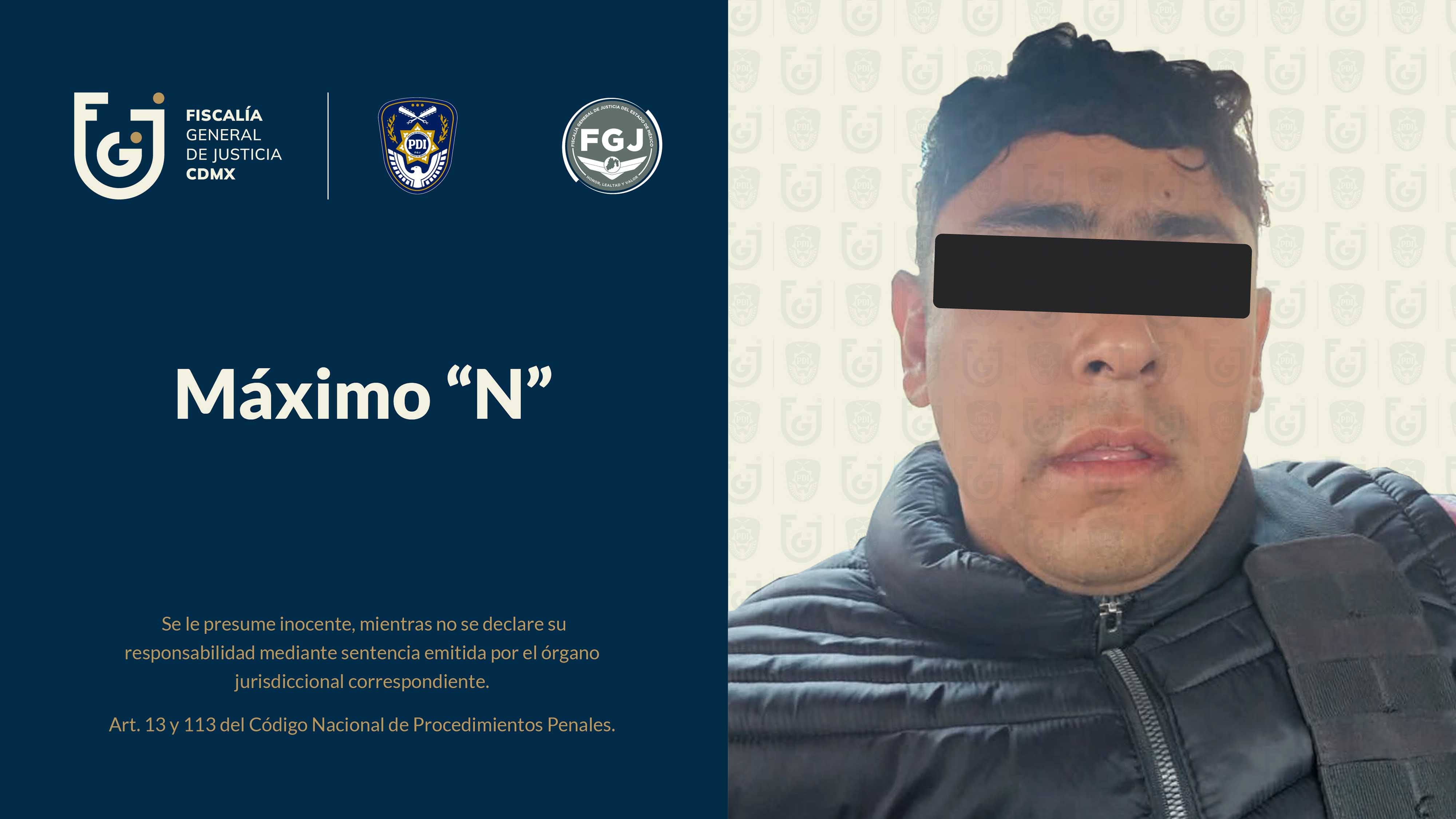 Fiscalía CDMX detiene a Máximo 'N', presunto implicado en muerte de Yrma Lydya.