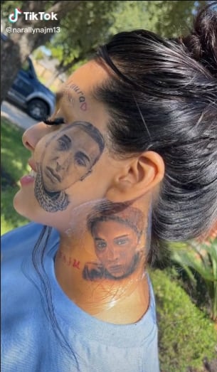 Mujer se tatúa a su novio infiel