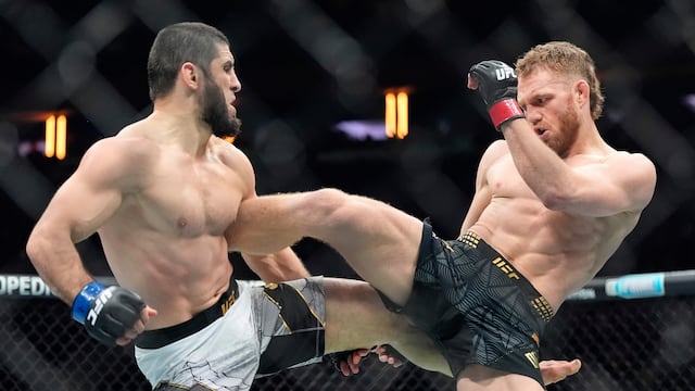 ¡Escándalo en UFC! Así se dieron de golpes dos peleadores en las gradas; hasta policías se involucraron.