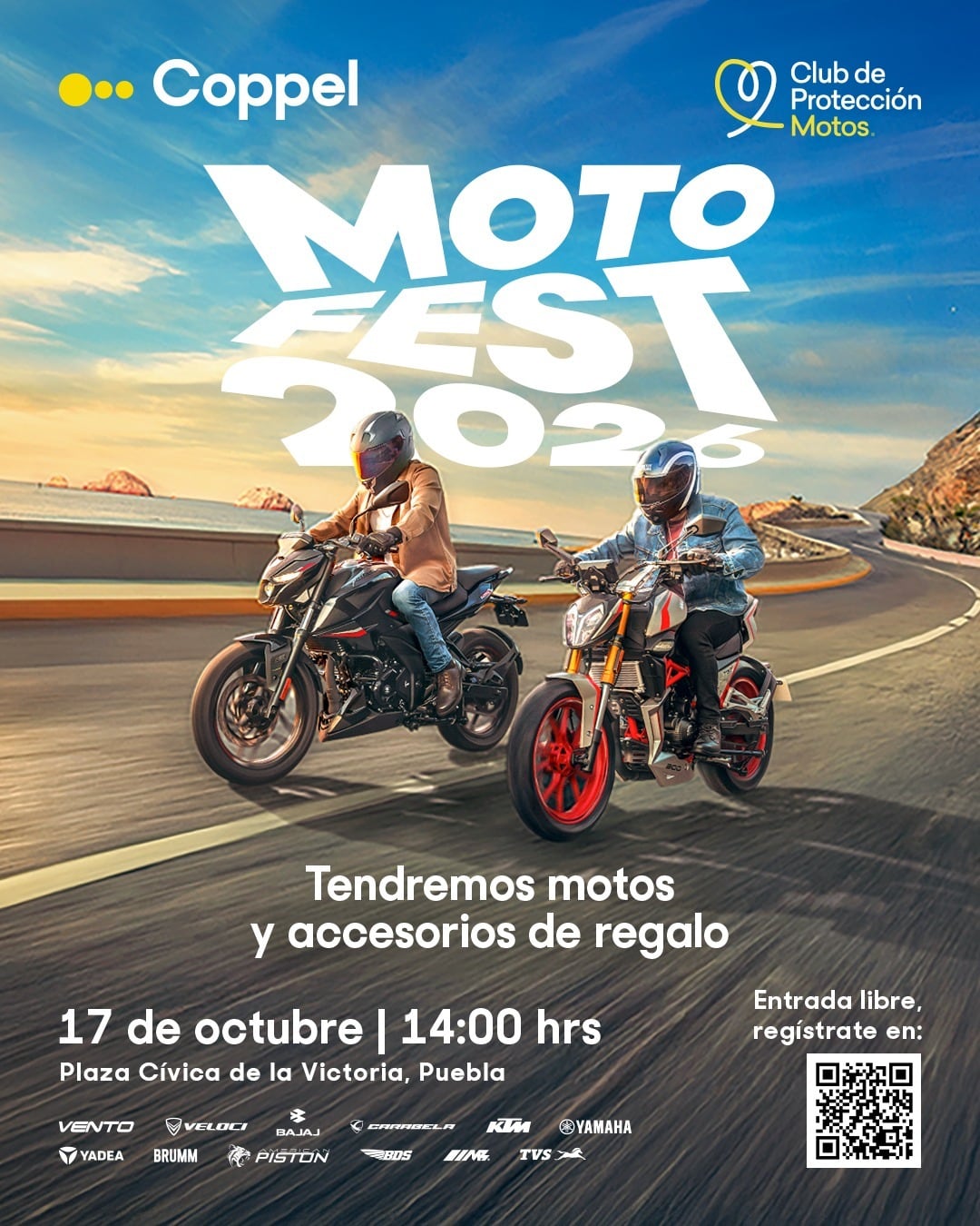 Coppel Moto Fest 2026 en Puebla: será gratuito el 17 de octubre