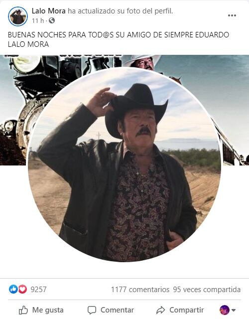 Lalo Mora cambia su imagen de Facebook