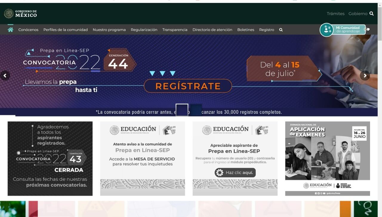 Prepa en Línea-SEP- Registro