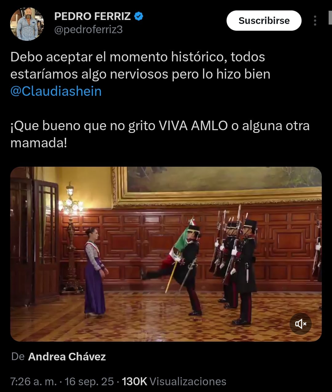 Pedro Ferriz sobre grito de Claudia Sheinbaum