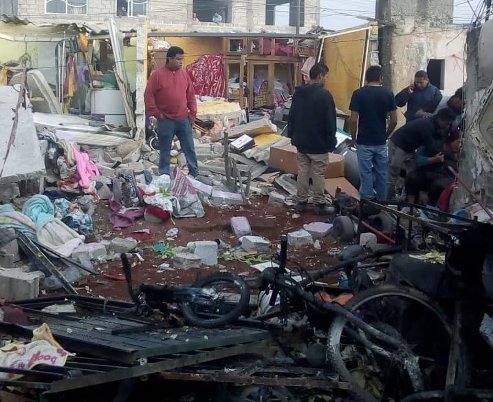 Casa de la colonia El Mirador destruida por la explosión