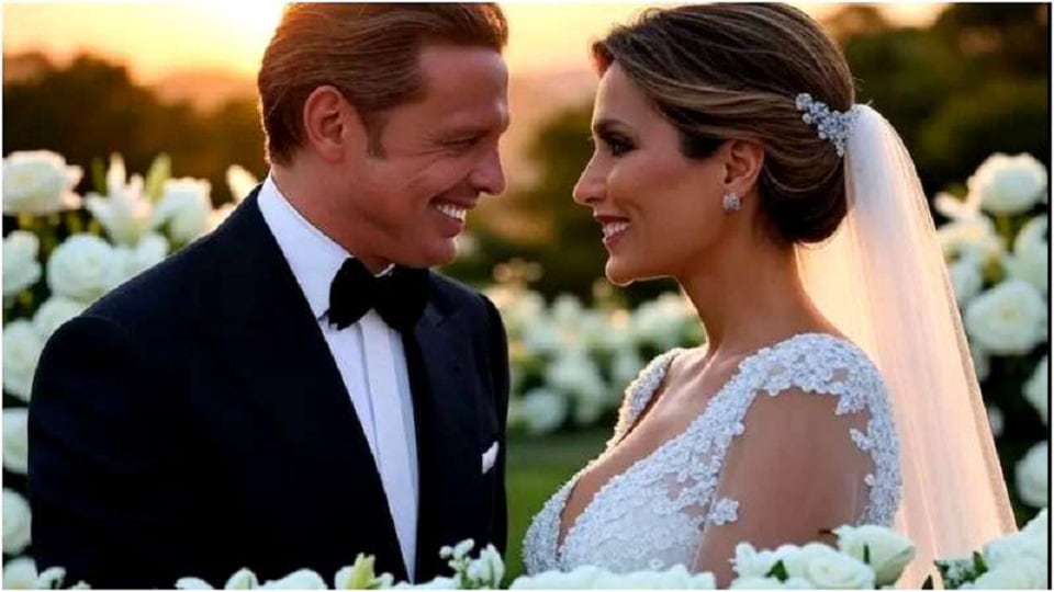 Foto con inteligencia artificial de Luis Miguel y Paloma Cuevas en su boda.