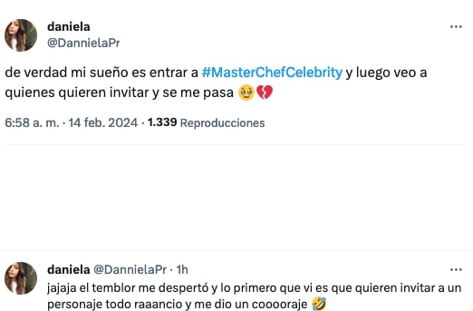 Daniela Parra quiere ir a MasterChef Celebrity 2024 México.