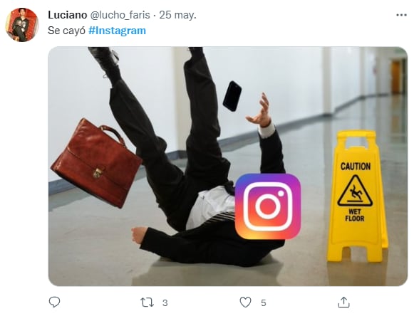 Meme por la caída de Instagram
