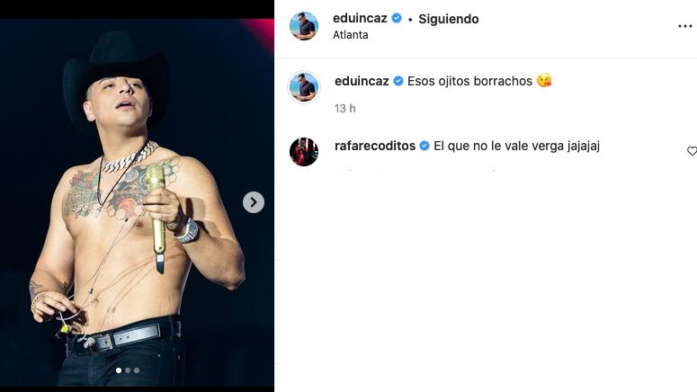 Eduin Caz con ojitos borrachos.