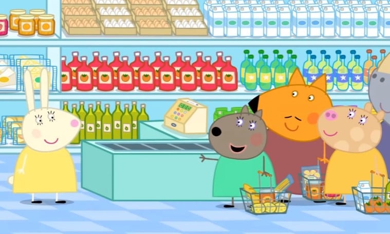 Peppa Pig ayuda a Señora Coneja a trabajar