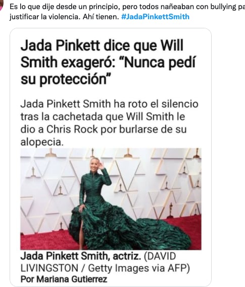Reacciones misóginas hacia Jada Pinkett Smith