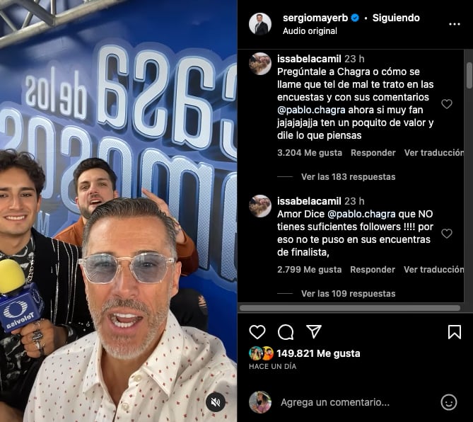 Comentarios de Issabela Camil en video de Sergio Mayer