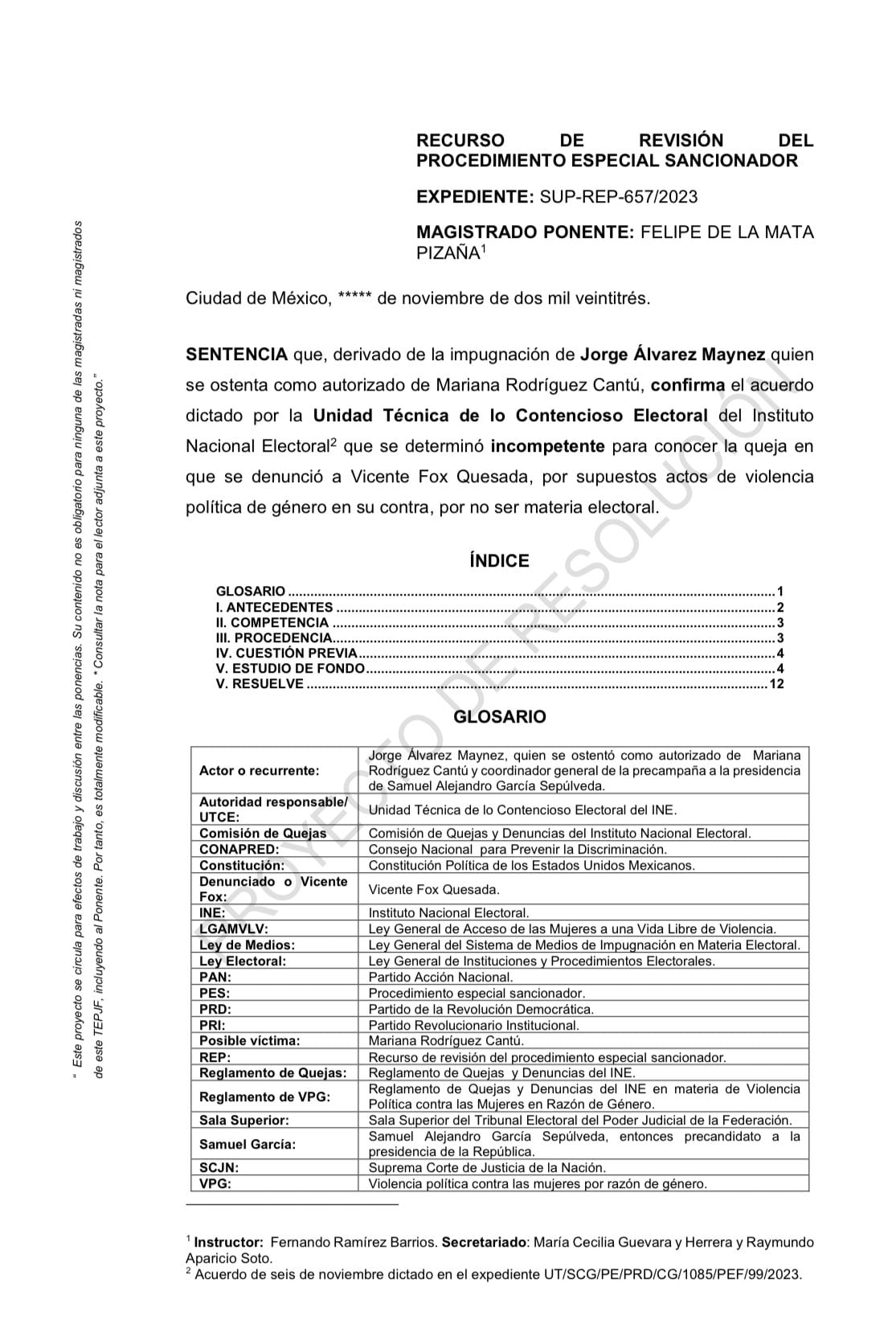 Proyecto del Tribunal Electoral